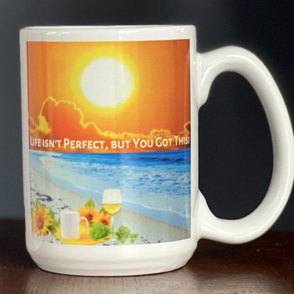 15oz Life isn't Perfect Novelty Mug with Large Handle - Picture 1 of 4